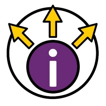 Information icon with 3 arrows pointing in different directions.