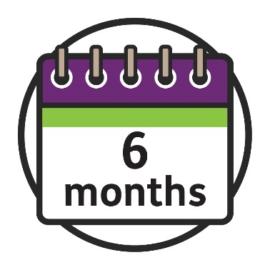 Calendar icon that says 6 months.