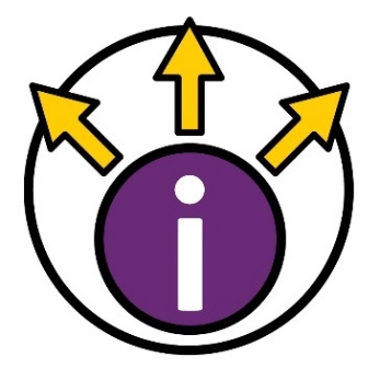 An information icon with 3 arrows pointing in different directions.