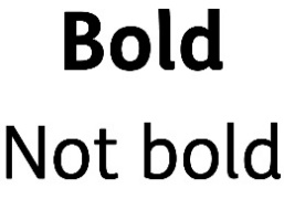 The words 'Bold' and 'Not bold'.