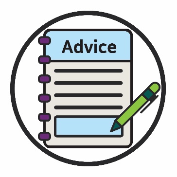 An 'Advice' document with a pen writing on it.
