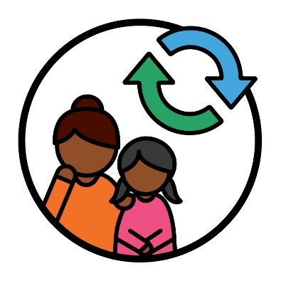 A participant and a child next to a change icon.