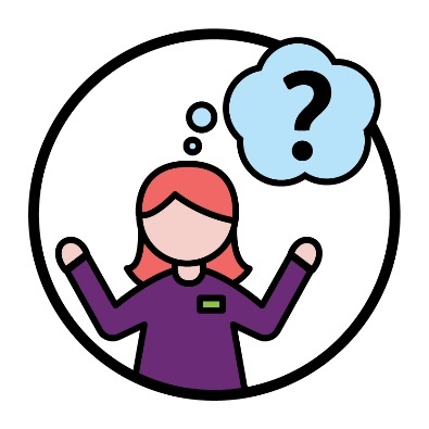 An NDIA planner next to a thought bubble with a question mark inside of it.