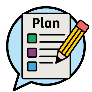 An NDIS plan inside of a speech bubble.