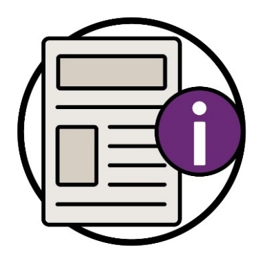 A bulletin document with an information icon.