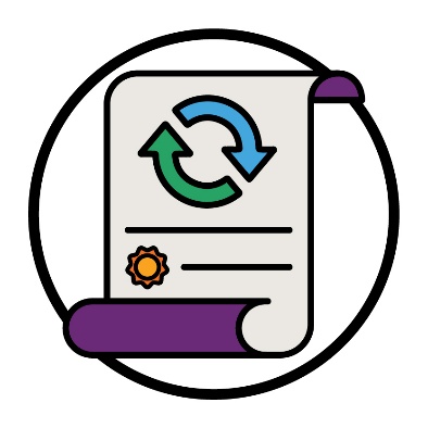 A legal document showing a change icon.