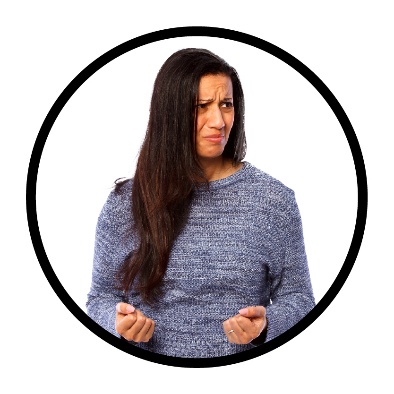 A person looking annoyed.