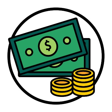 Some money and coins.