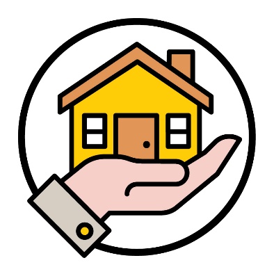 A hand holding a house.