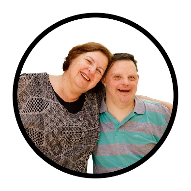 2 people smiling. 