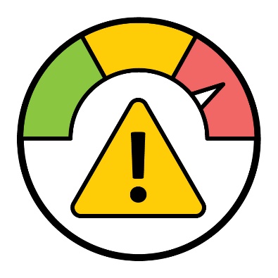 A high risk icon next to a problem icon.