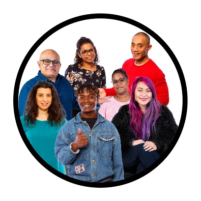 A group of people. 