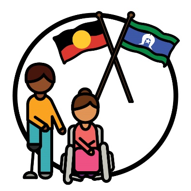 2 participants. Above them is the Aboriginal flag and the Torres Strait Islander flag.