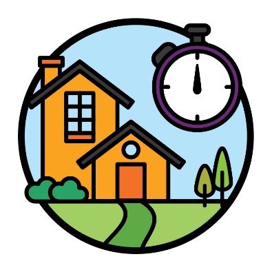 A stopwatch next to housing.
