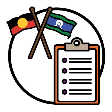 The Aboriginal and the Torres Strait Islander flag next to a document.