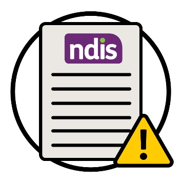 An NDIS document and a problem icon.