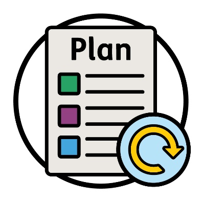 An NDIS plan with a change icon next to it.