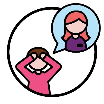 A person looking worried below a speech bubble with an NDIS planner in it.