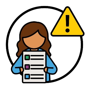 A participant holding their NDIS plan next to a problem icon.