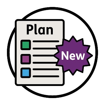 An NDIS plan document next to a badge that says 'new'.