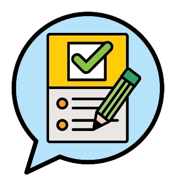 A speech bubble showing a Work Plan document with a pencil.