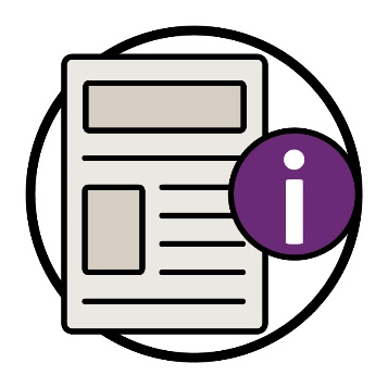 A bulletin document with an information icon.