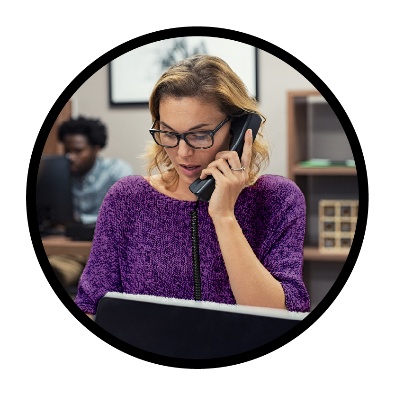 A person making a phone call.