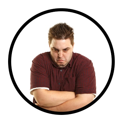 A person looking upset.