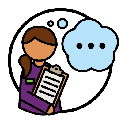 An NDIA worker next to a thought bubble.