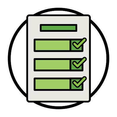 A document showing a list with ticks.