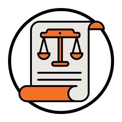 A document that shows a set of justice scales.