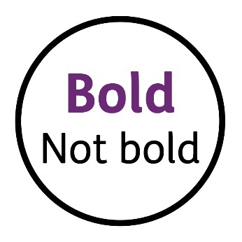 The words '' and 'Not bold'.