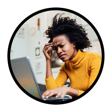 A support person who looks very stressed.