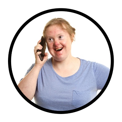 Someone talking on a phone.