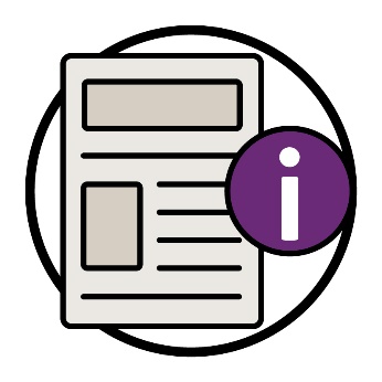 A bulletin document with an information icon.