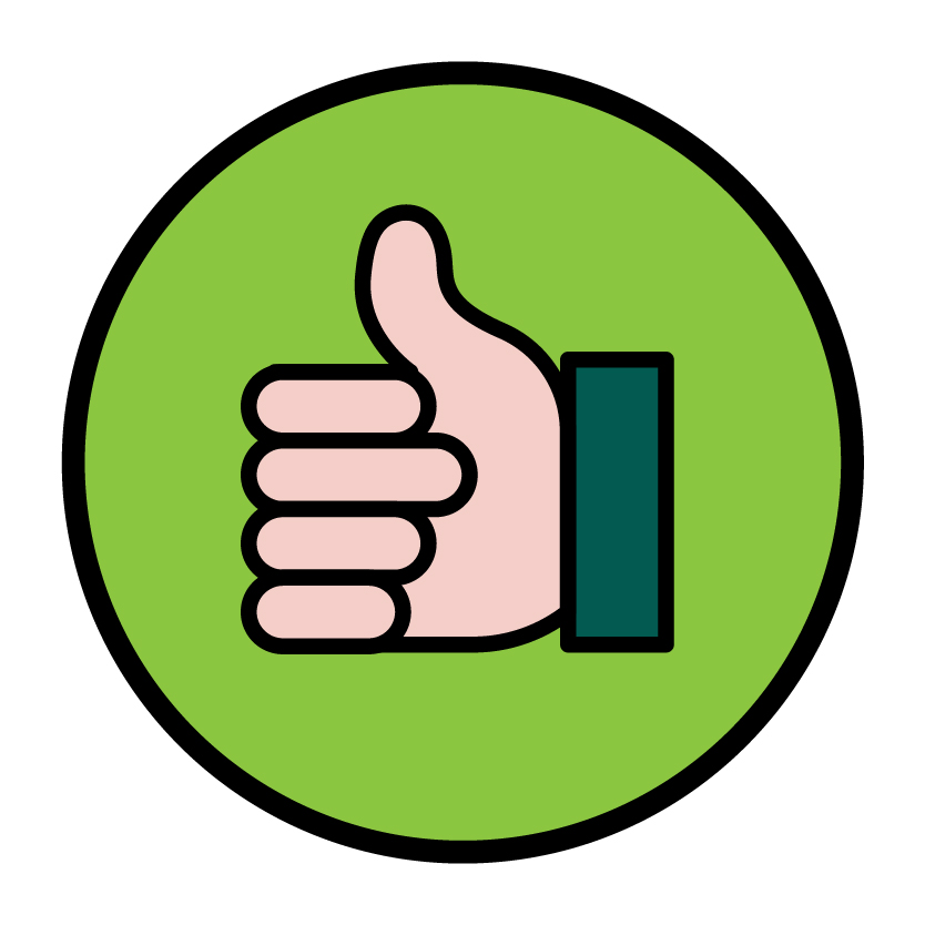 A thumbs up icon.
