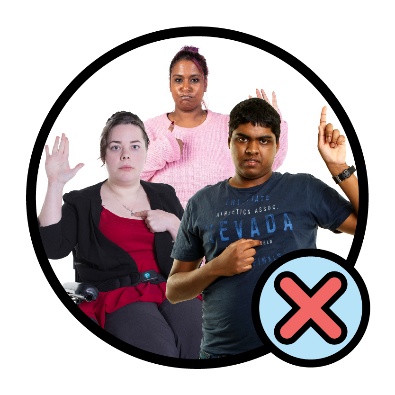 3 Reference Group members next to a cross icon. 