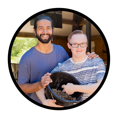 A Reference Group member and support worker. 
