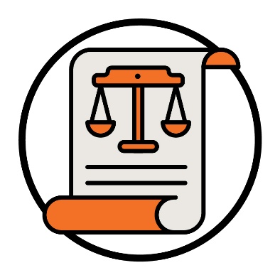 A rights document that shows a balanced scale.