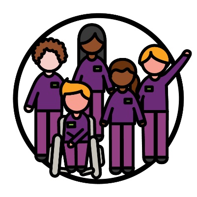 A group of NDIA workers. One is raising their hand.