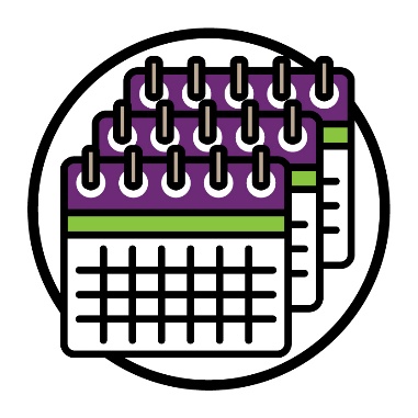 A stack of 3 calendars.