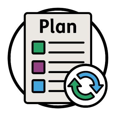 An NDIS plan next to a change icon.