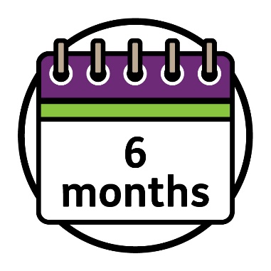 A calendar that has '6 months' written on it.