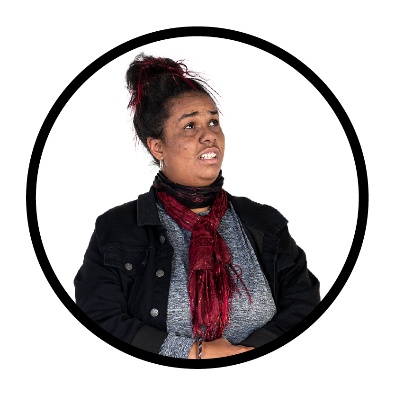 A person looking worried.