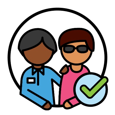 A provider supporting someone next to a tick.