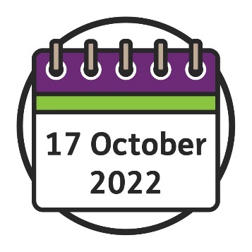 A calendar saying 17 October 2022.