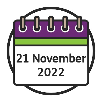 A calendar saying 21 November 2022.
