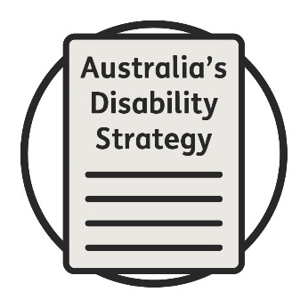 Australia's Disability Strategy icon, showing a document. 