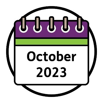 A calendar that reads 'October 2023'.