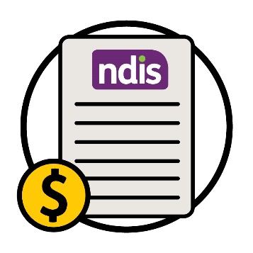 An NDIS plan with a dollar symbol next to it.